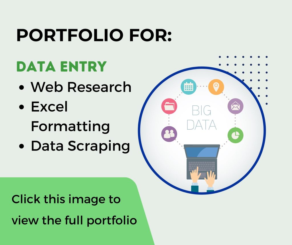 Data Entry Portfolio Image for Golam Mourshed Portfolio website. Golam Mourshed is a Professional digital marketer and SEO Expert.