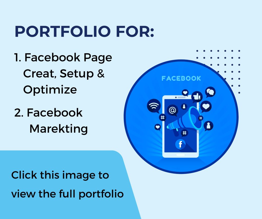 Facebook Marketing Portfolio Image for Golam Mourshed Portfolio website. Golam Mourshed is a Professional digital marketer and SEO Expert.