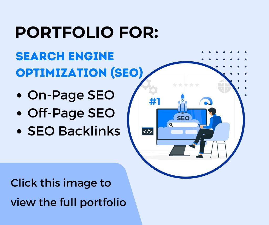 Search Engine Optimization (SEO) Portfolio Image for Golam Mourshed Portfolio website. Golam Mourshed is a Professional digital marketer and SEO Expert.